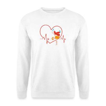 Breakdance - Unisex Pullover - Weiß - Vorne - Alina (178cm) & Michal (187cm)