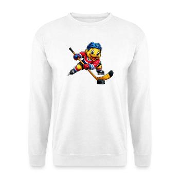 Ente Eishockey Hockeyspieler Süßer Cartoon - Unisex Pullover - Weiß - Vorne - Alina (178cm) & Michal (187cm)