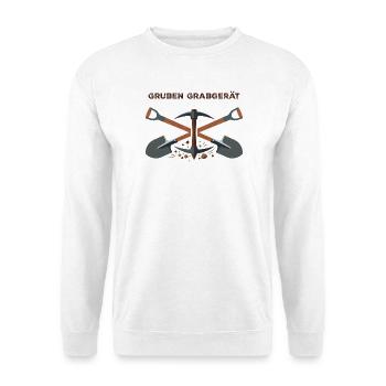 Gruben Grabgerät Bergbau Emblem - Unisex Pullover - Weiß - Vorne - Alina (178cm) & Michal (187cm)