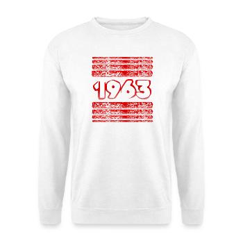 1963 - Unisex Pullover - Weiß - Vorne - Alina (178cm) & Michal (187cm)