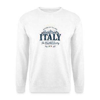 Italy - Italia - Italien - Sonnenstrahlen - Unisex Pullover - Weiß - Vorne - Alina (178cm) & Michal (187cm)