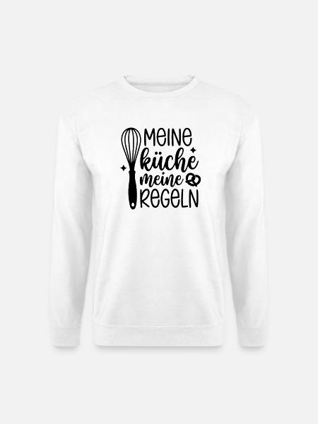 Meine Küche – Meine Regeln | Lustiger Koch Spruch - Unisex Pullover - Weiß