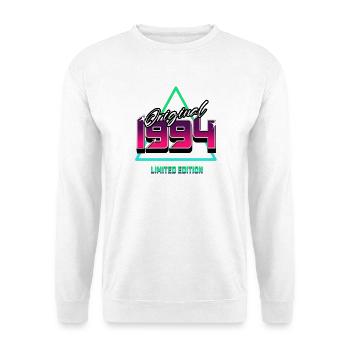 Original 1994 – 90er Jahre Retro Neon Kult Motiv - Unisex Pullover - Weiß - Vorne - Alina (178cm) & Michal (187cm)