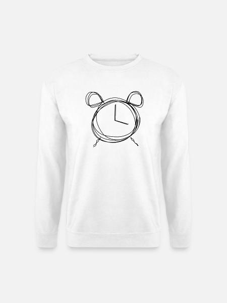 Wecker handgezeichnet - Unisex Pullover - Weiß