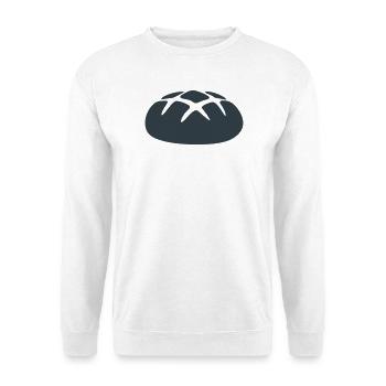 Dunkles Brotlaib Icon - Unisex Pullover - Weiß - Vorne - Alina (178cm) & Michal (187cm)