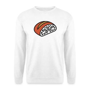 Sauerteigbrot Muster Grafik - Unisex Pullover - Weiß - Vorne - Alina (178cm) & Michal (187cm)