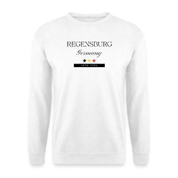 Regensburg Deutschland Souvenir – Reise - Unisex Pullover - Weiß - Vorne - Alina (178cm) & Michal (187cm)