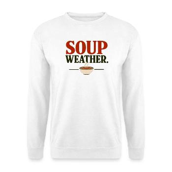 Soup Weather Herbst Shirt - Unisex Pullover - Weiß - Vorne - Alina (178cm) & Michal (187cm)