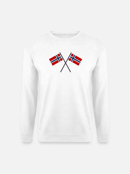 Norwegische Flagge - Unisex Pullover - Weiß