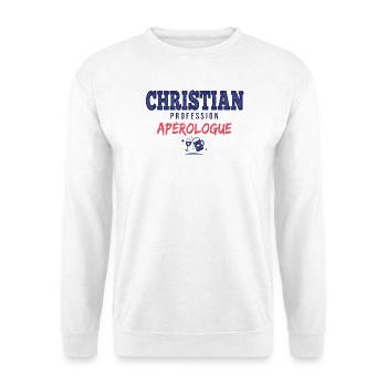 Christian Aperologue – Humor Apéro - Unisex Pullover - Weiß - Vorne - Alina (178cm) & Michal (187cm)