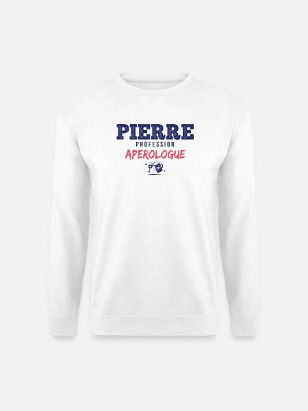 Pierre Aperologue – Lustiges Geschenk - Unisex Pullover - Weiß
