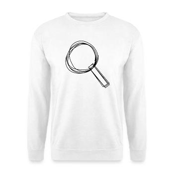 Lupe handgezeichnet - Unisex Pullover - Weiß - Vorne - Alina (178cm) & Michal (187cm)
