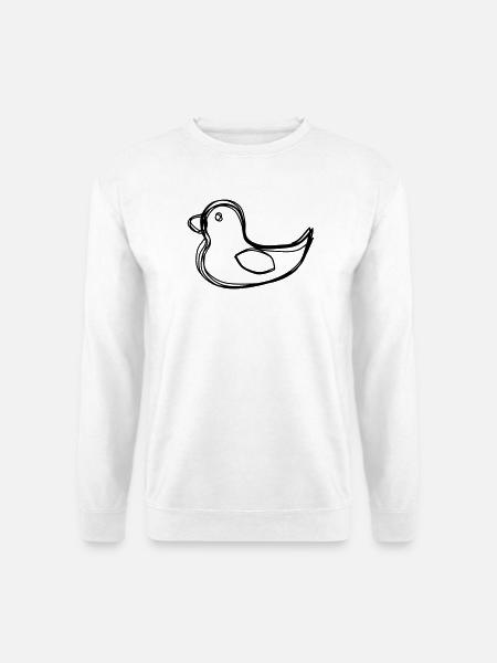 Ente handgezeichnet - Unisex Pullover - Weiß
