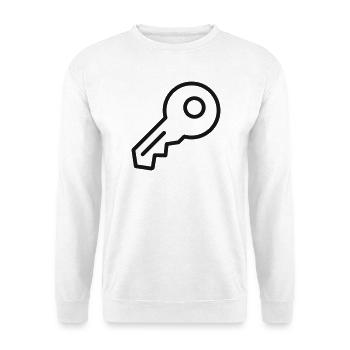 Tastenzeilen-Symbol - Unisex Pullover - Weiß - Vorne - Alina (178cm) & Michal (187cm)