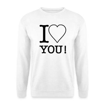 I Love you - Unisex Pullover - Weiß - Vorne - Alina (178cm) & Michal (187cm)