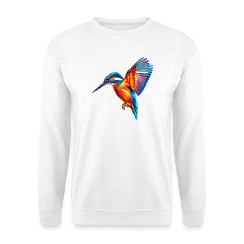 Majestätischer Eisvogel - Unisex Pullover - Weiß - Vorne - Alina (178cm) & Michal (187cm)