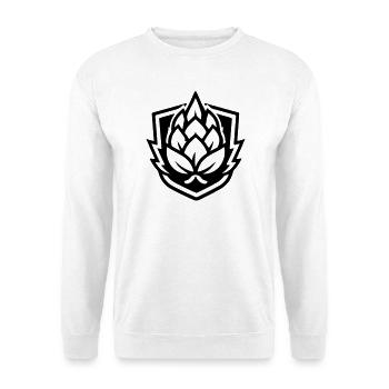 Hopfen Symbol Knospe - Unisex Pullover - Weiß - Vorne - Alina (178cm) & Michal (187cm)