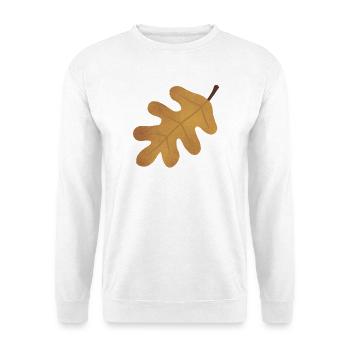 Herbst-Eichenblatt-Silhouette - Unisex Pullover - Weiß - Vorne - Alina (178cm) & Michal (187cm)