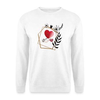 Schlüssel zum Glück - Unisex Pullover - Weiß - Vorne - Alina (178cm) & Michal (187cm)