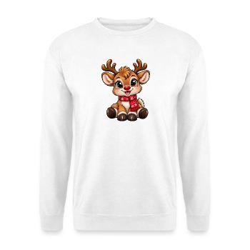 cute_reindeer - Unisex Pullover - Weiß - Vorne - Alina (178cm) & Michal (187cm)