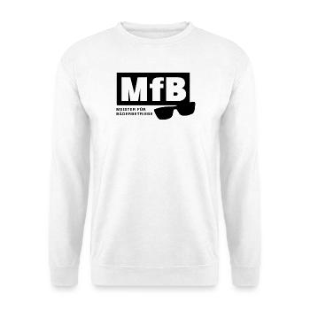 MfB Meister für Bäderbetriebe Bademeister Brille - Unisex Pullover - Weiß - Vorne - Alina (178cm) & Michal (187cm)