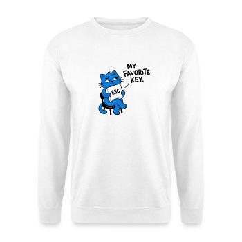 ESC MEIN LIEBLINGSSCHLÜSSEL – Chat Geek - Unisex Pullover - Weiß - Vorne - Alina (178cm) & Michal (187cm)