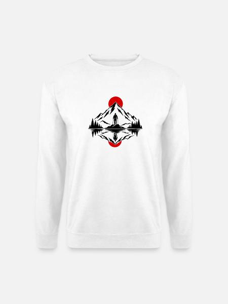 Bergspiegelung – Outdoor - Unisex Pullover - Weiß
