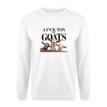 a_fuck_ton_of_goats - Unisex Pullover - Weiß - Vorne - Alina (178cm) & Michal (187cm)