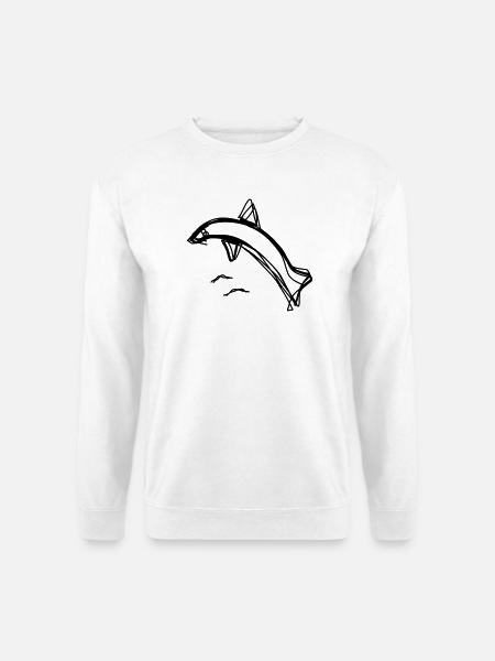 Delfin handgezeichnet - Unisex Pullover - Weiß