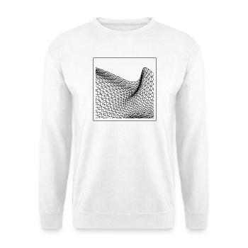 Geometrische Wellenlandschaft - Unisex Pullover - Weiß - Vorne - Alina (178cm) & Michal (187cm)