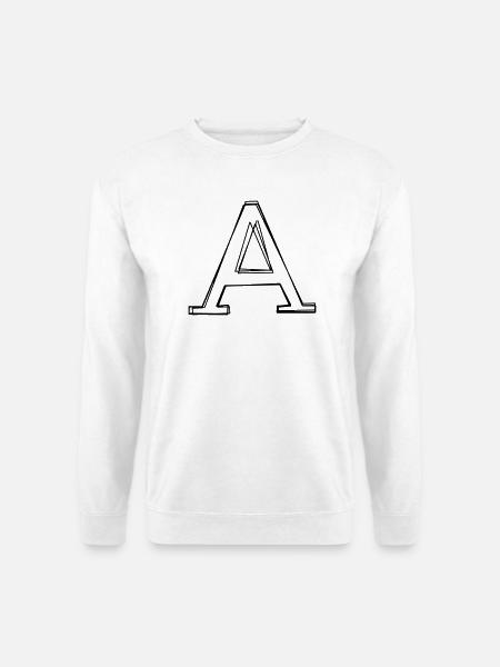 Buchstabe A handgezeichnet - Unisex Pullover - Weiß
