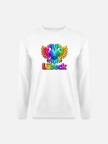 Lübeck unter dem Regenbogen - Unisex Pullover - Weiß