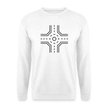Kreisverkehrsstraßenlinie Symbol - Unisex Pullover - Weiß - Vorne - Alina (178cm) & Michal (187cm)