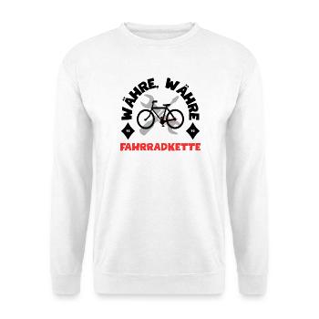 WÄHRE WÄHRE FAHRRADKETTE - Unisex Pullover - Weiß - Vorne - Alina (178cm) & Michal (187cm)