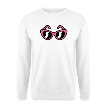 Pinke Sonnenbrille Icon - Unisex Pullover - Weiß - Vorne - Alina (178cm) & Michal (187cm)