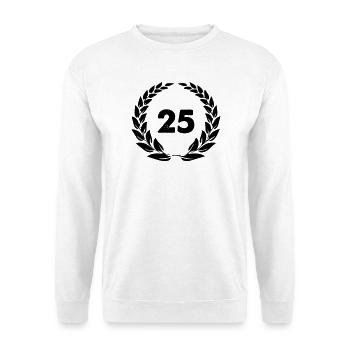 25 Kranz - Unisex Pullover - Weiß - Vorne - Alina (178cm) & Michal (187cm)