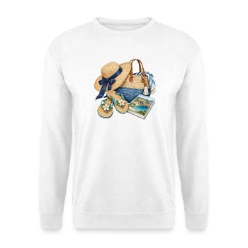 Sommerstrand Flair - Unisex Pullover - Weiß - Vorne - Alina (178cm) & Michal (187cm)