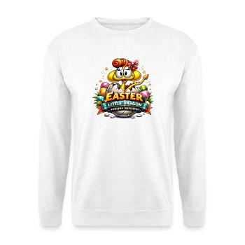 Easter Little Dragon – Lustiger Osterdrache - Unisex Pullover - Weiß - Vorne - Alina (178cm) & Michal (187cm)