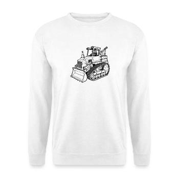 Planierraupe - Unisex Pullover - Weiß - Vorne - Alina (178cm) & Michal (187cm)