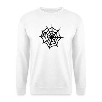 Gotische Spinnennetze - Unisex Pullover - Weiß - Vorne - Alina (178cm) & Michal (187cm)