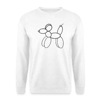 Ballonhund_schwarz - Unisex Pullover - Weiß - Vorne - Alina (178cm) & Michal (187cm)