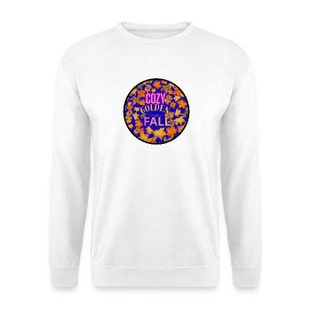 Gemütlicher goldener, knuspriger Herbst - Unisex Pullover - Weiß - Vorne - Alina (178cm) & Michal (187cm)