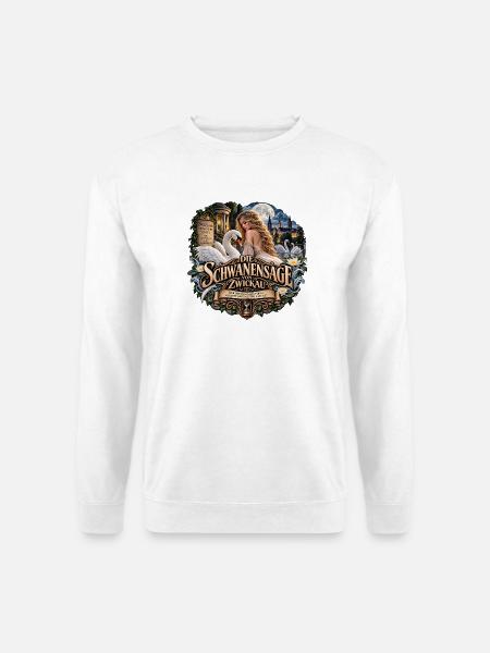 Die Schwanensage von Zwickau – Jungbrunnen-Sage - Unisex Pullover - Weiß