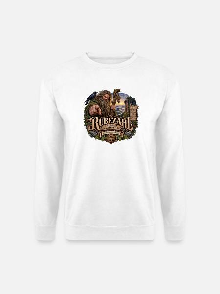Rübezahl am Großen Zschirnstein – Sage - Unisex Pullover - Weiß
