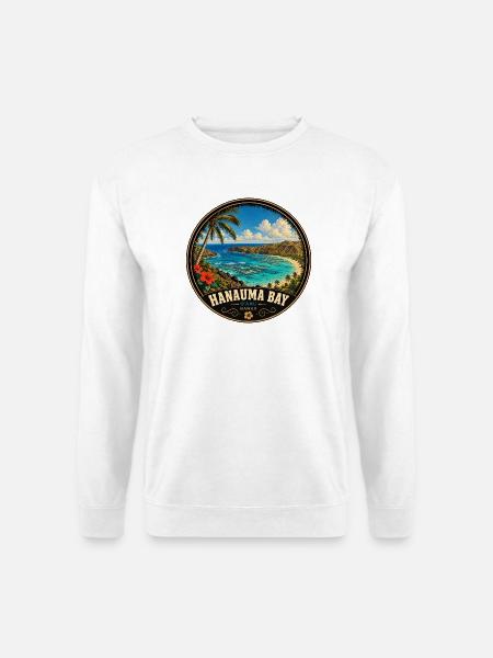 Hanauma Bay Oahu Hawaii Urlaub Vintage - Unisex Pullover - Weiß
