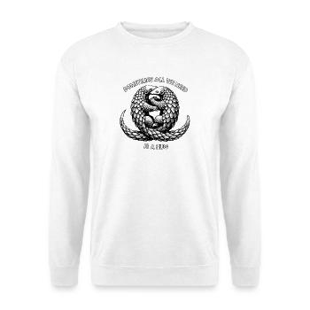 Manchmal brauchen wir nur eine Umarmung - Unisex Pullover - Weiß - Vorne - Alina (178cm) & Michal (187cm)