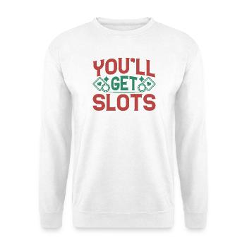 Gambling Fan You´ll Get Slots Casino - Unisex Pullover - Weiß - Vorne - Alina (178cm) & Michal (187cm)