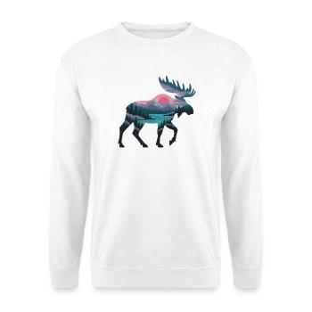 Abendmoose Panorama - Unisex Pullover - Weiß - Vorne - Alina (178cm) & Michal (187cm)