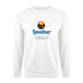 Lausitzer Seenland – Badge Shirt - Unisex Pullover - Weiß - Vorne - Alina (178cm) & Michal (187cm)
