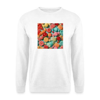 Retro-Pop-Süße Ausbrüche - Unisex Pullover - Weiß - Vorne - Alina (178cm) & Michal (187cm)